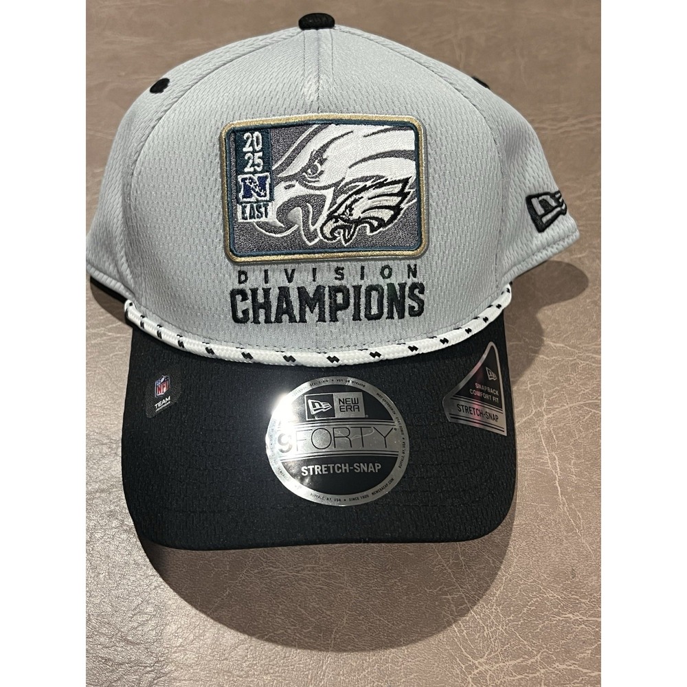 New Era 2025 Philadelphia Eagles Division Champions Black And Gray Snap Back Hat